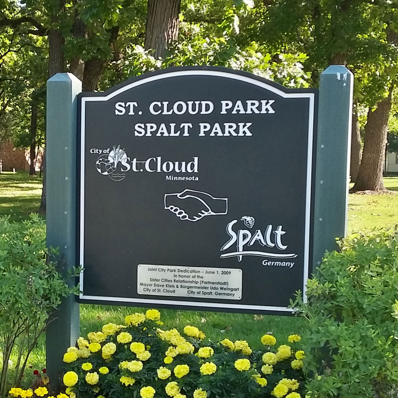 St Cloud Park and Spalt Park sign