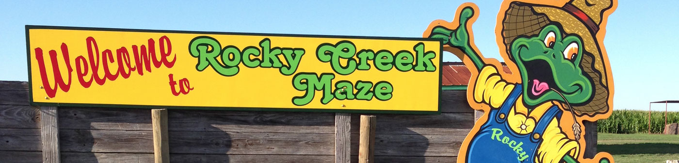 Rocky Creek Maze sign in Moulton Texas
