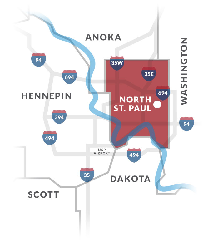 north st. paul mn map