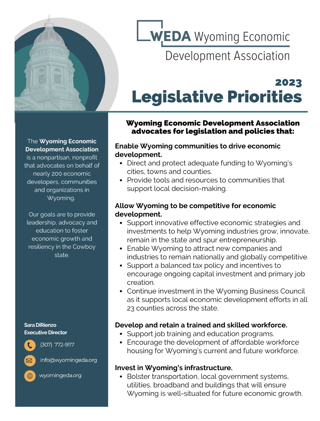 Wyoming Economic Development Association Legislative Priorities Photo