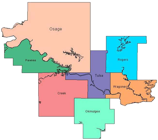 Click to view Oklahoma Tulsa Seven County Map