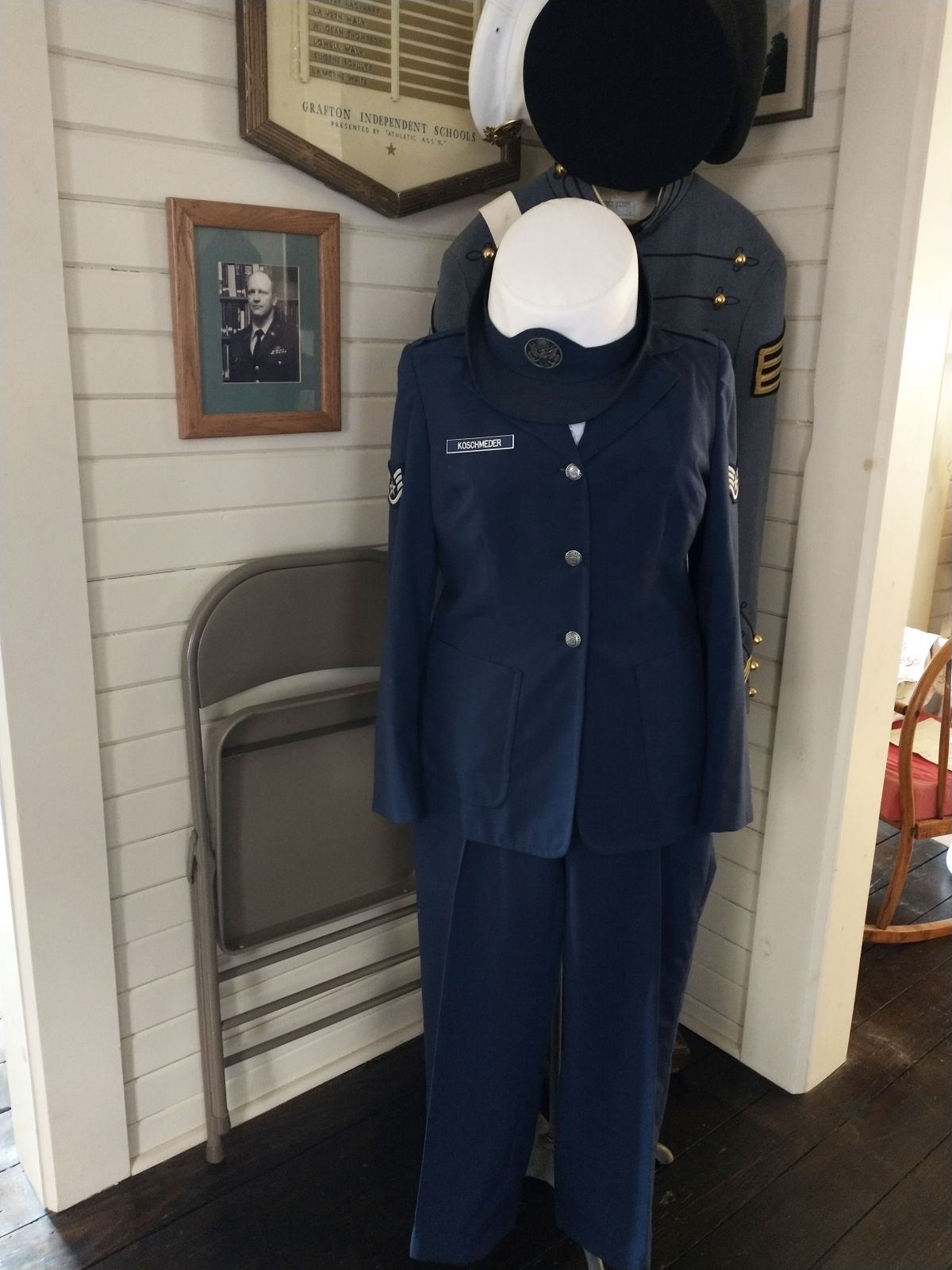 This uniform is of Koschmeder's time serving in the air force. 