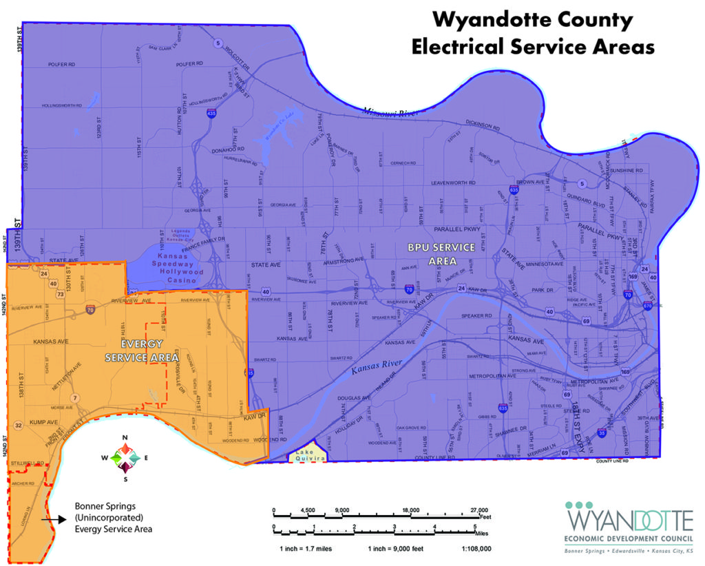 Wyandotte County electrical service areas