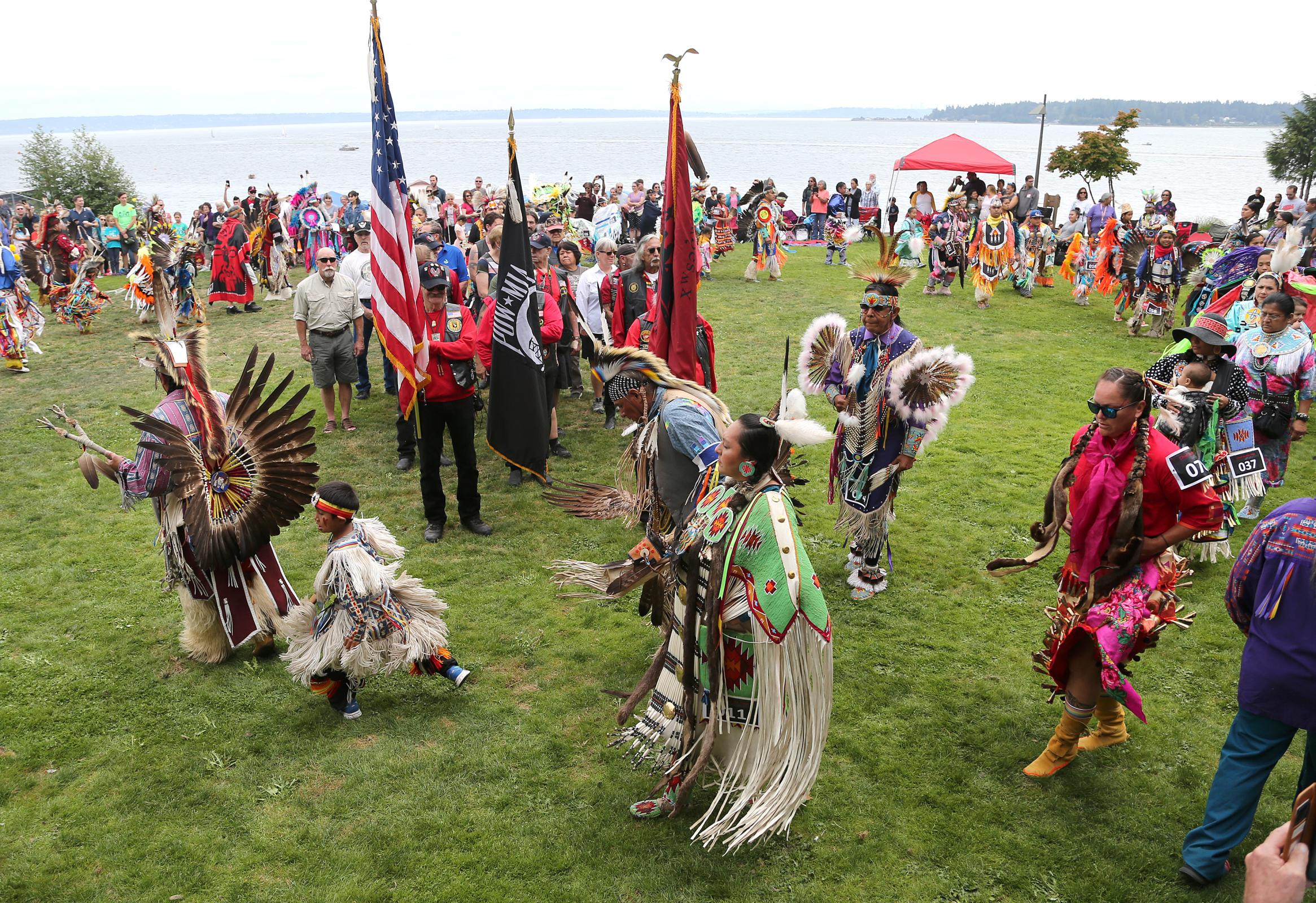 Native American Dancers in Regalia