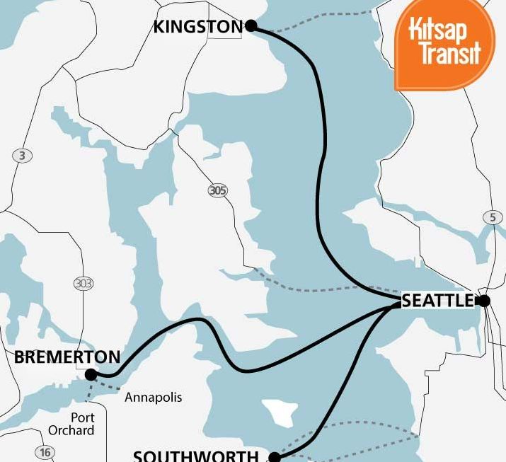 Kitsap Transit Fast Ferry Map Image