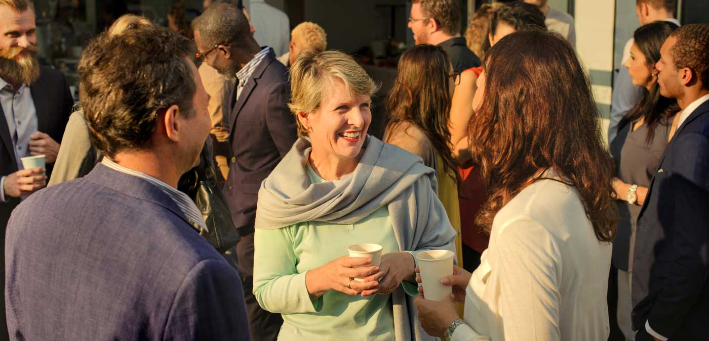 people networking at a business event
