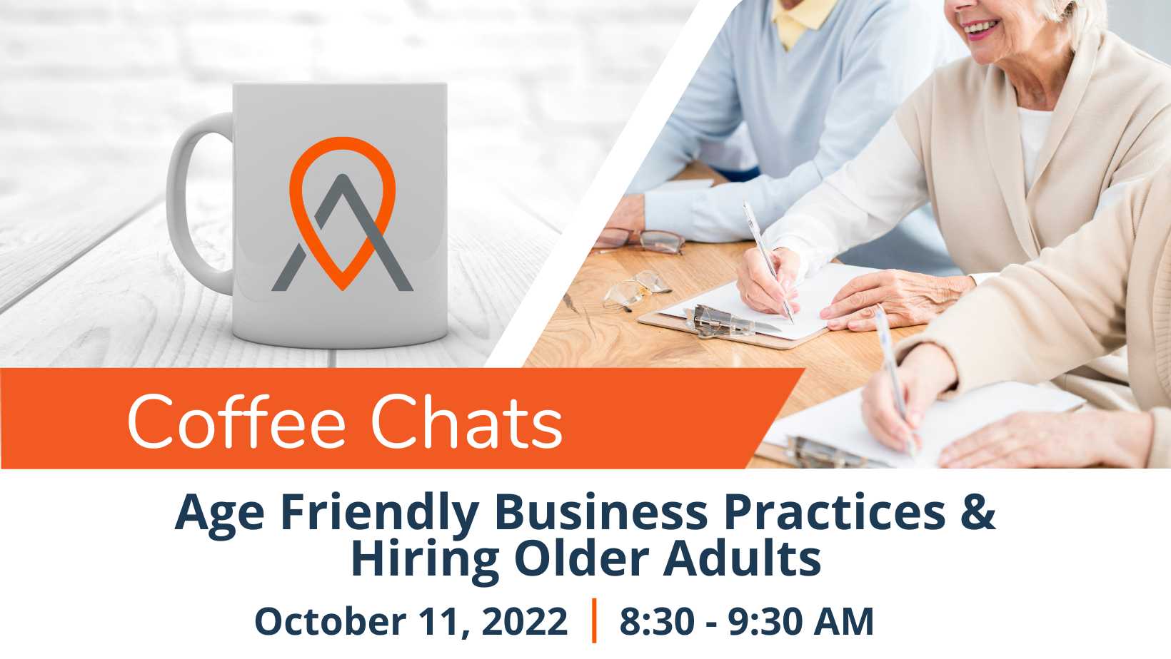 Event Promo Photo For Coffee Chats: Age Friendly Business Practices & Hiring Older Adults