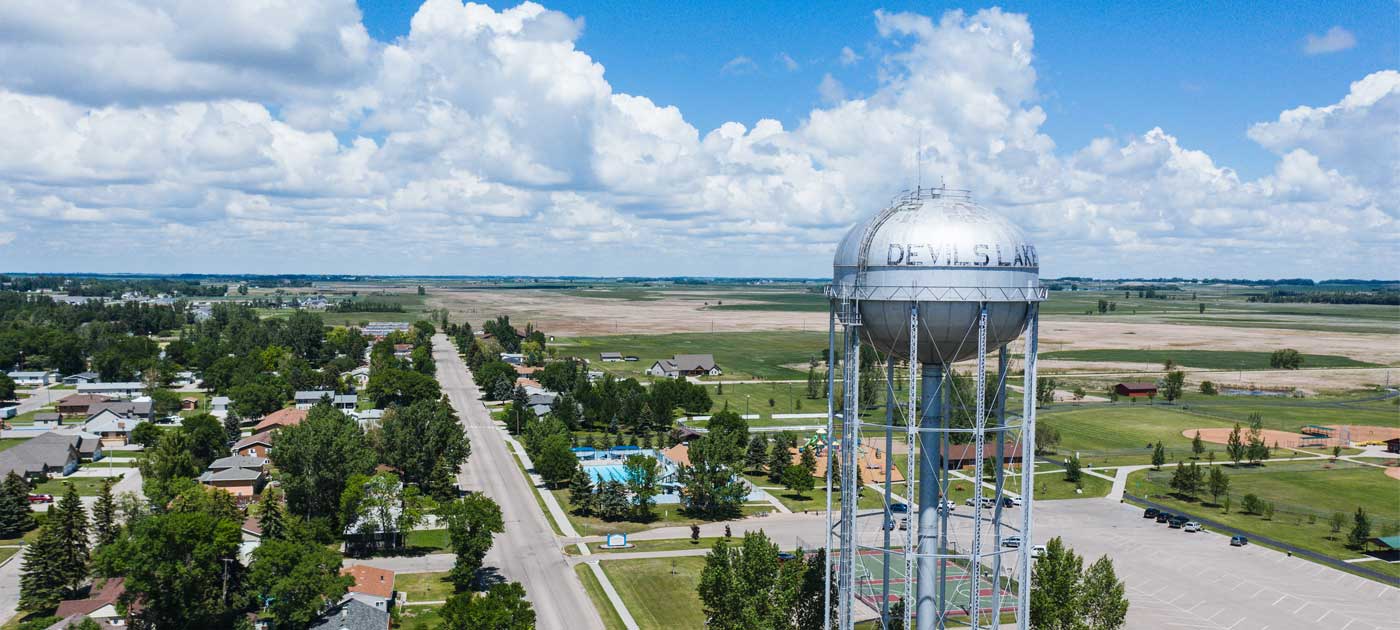 Water tower in Devils Lake, ND