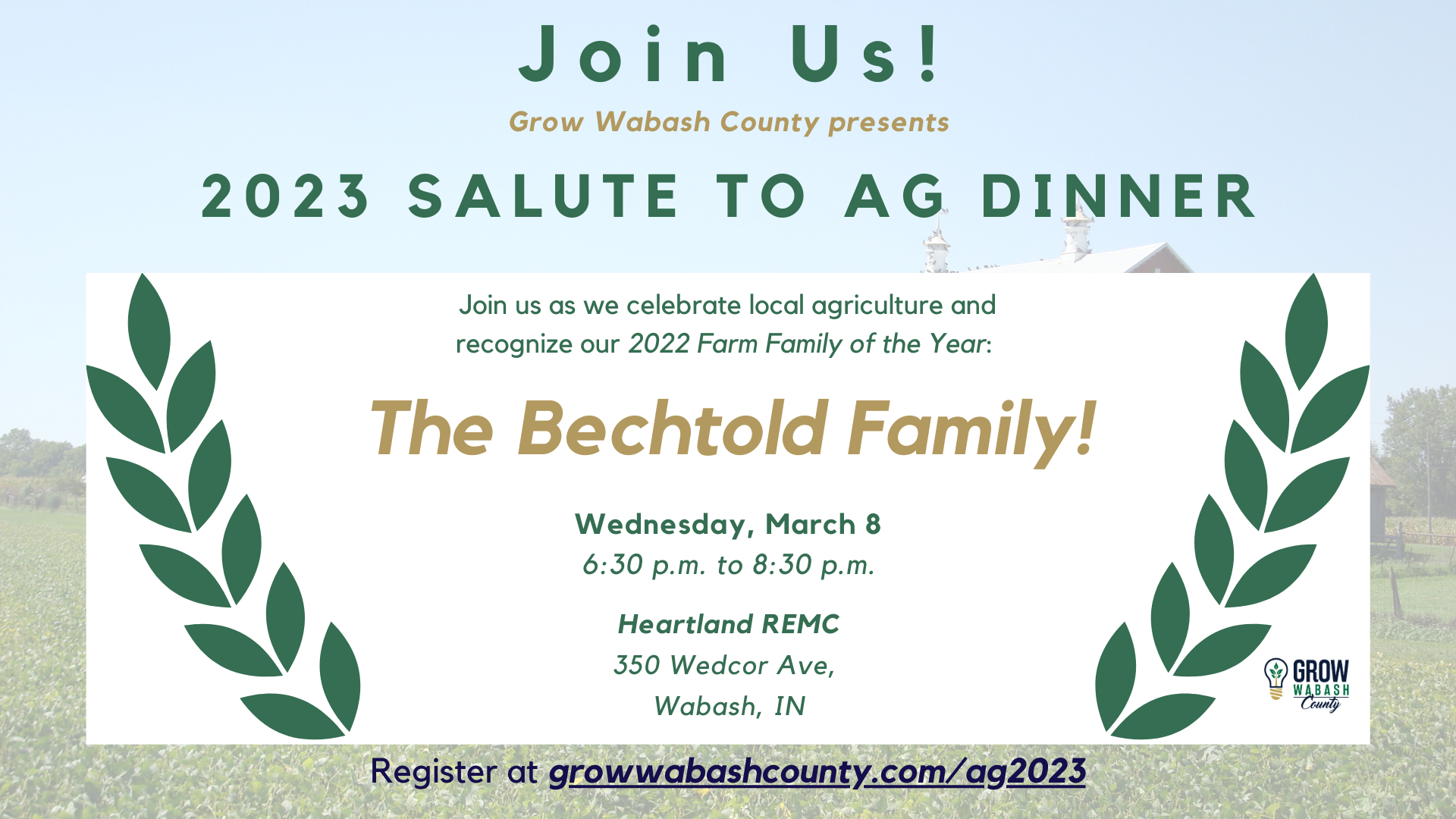 Click the Bechtold family named 2022 Farm Family of the Year Slide Photo to Open