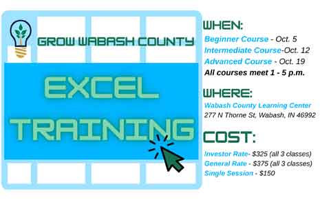 Grow Wabash County, Ivy Tech Announce Excel Workshop Series Photo