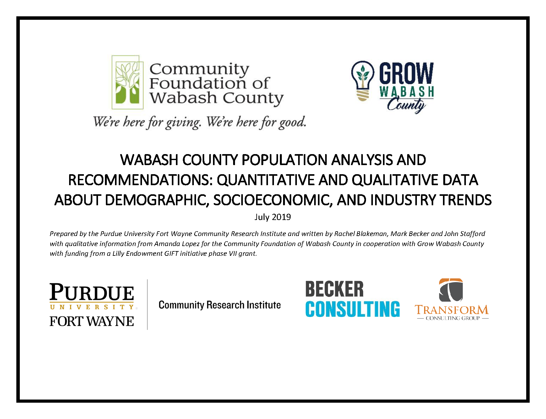 2019 Wabash Population Study Full Report
