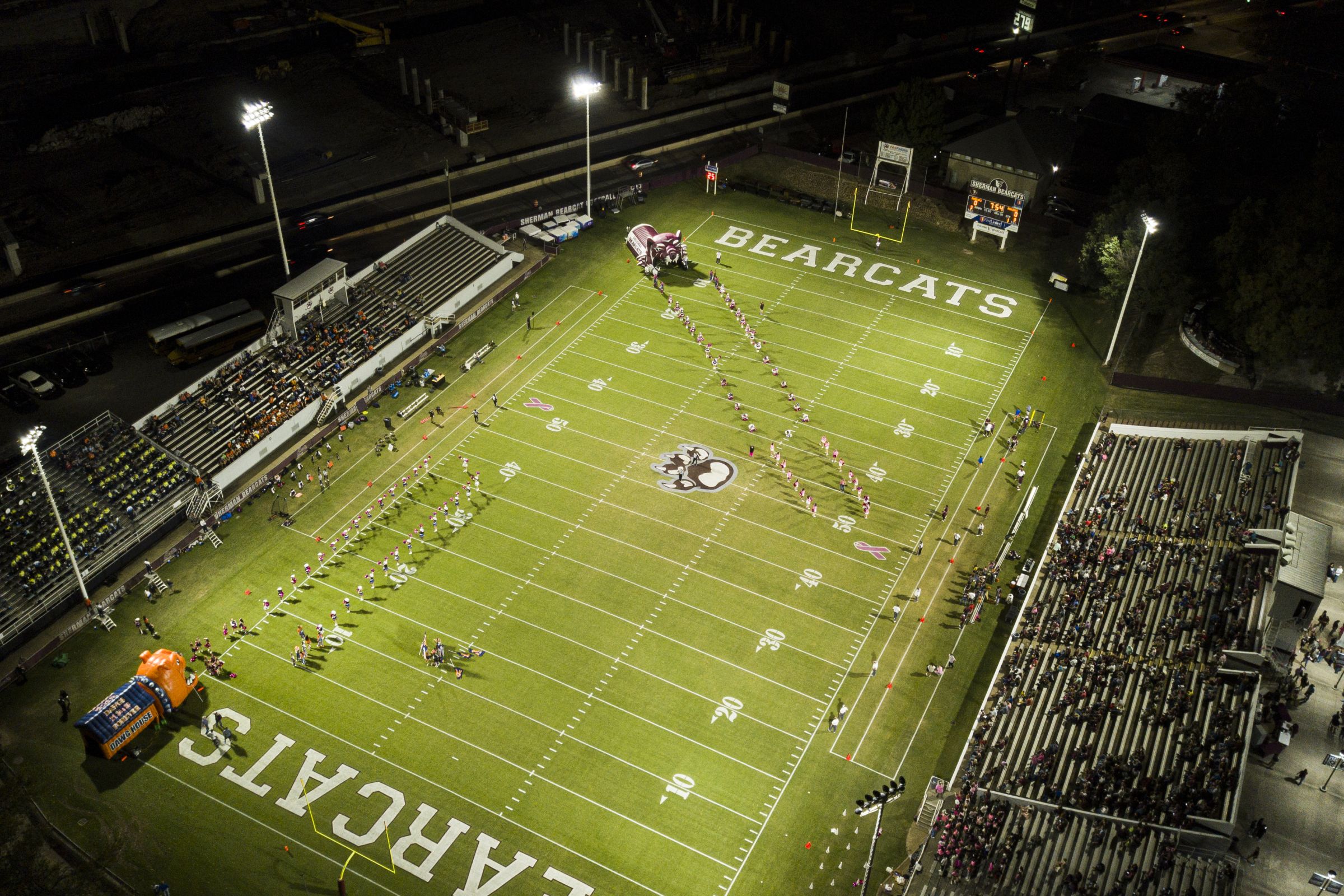 aerial image of football field