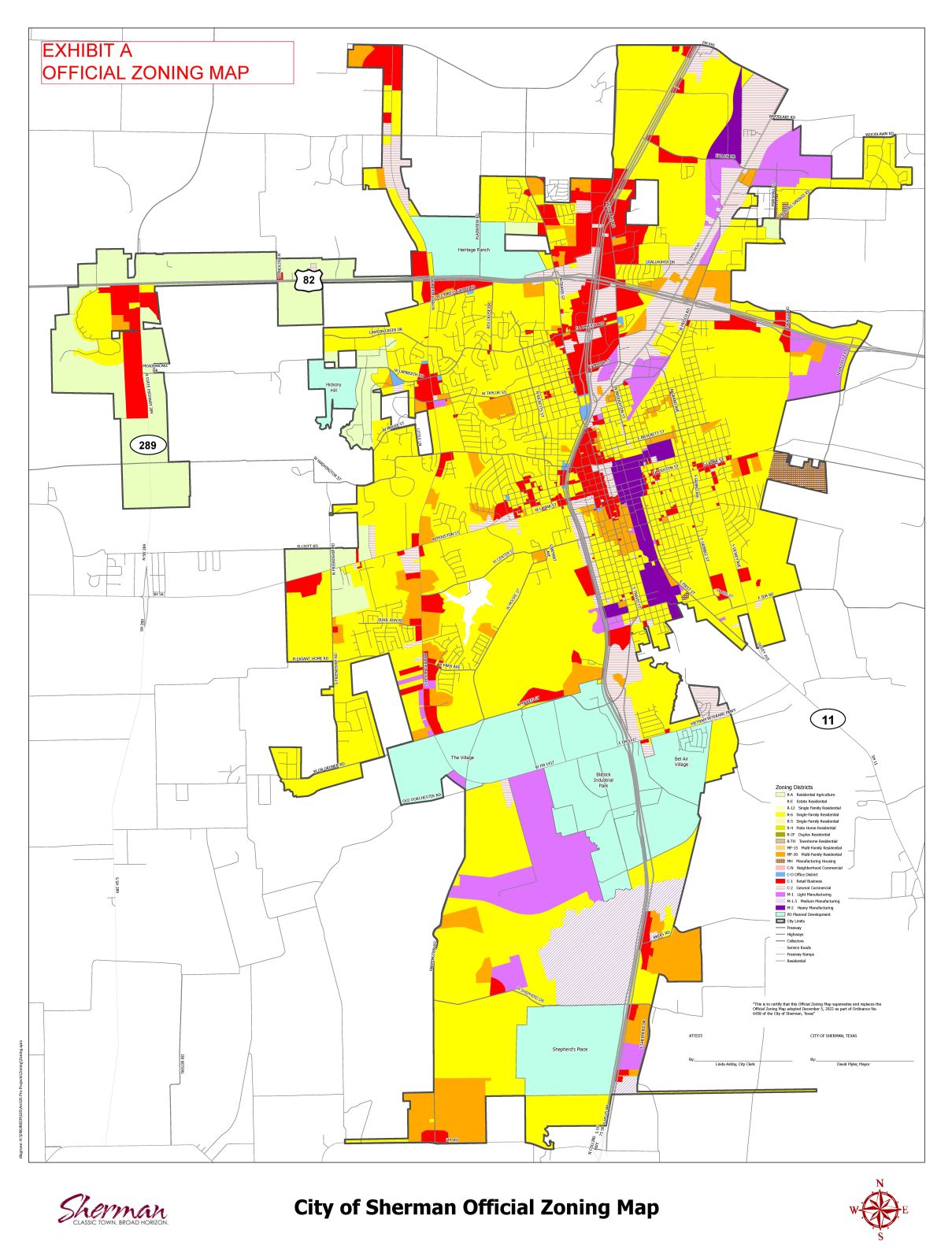 City of Sherman Zoning Map