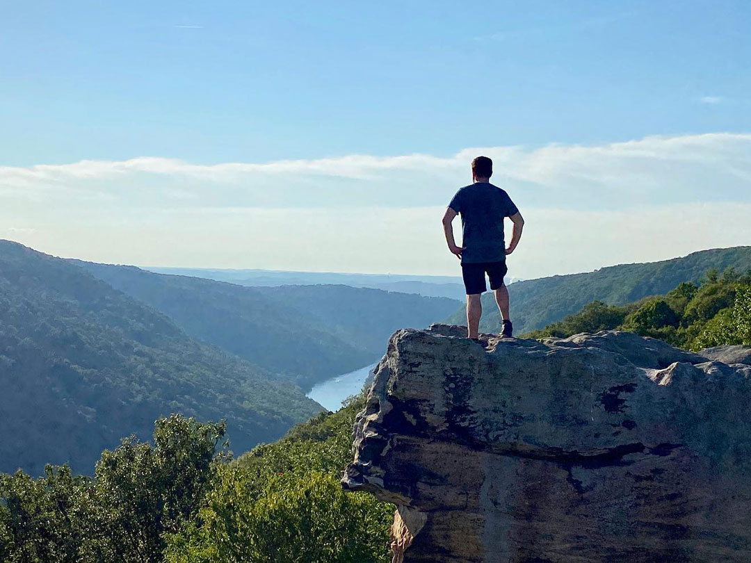 Young adults hiking