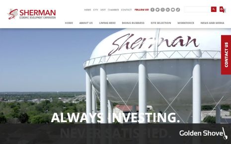 Sherman Economic Development Corporation Launches Website to Tell the Story of Sherman, TX to Audiences Near and Far Main Photo