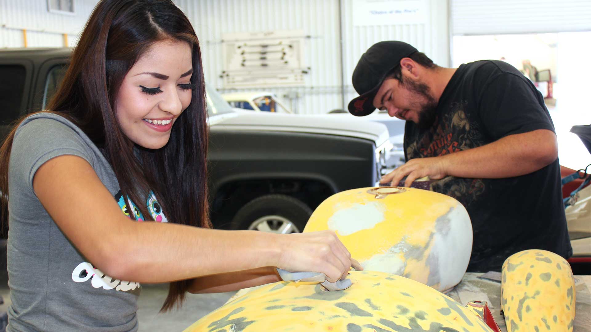 Mojave Community College students learning hands-on skills