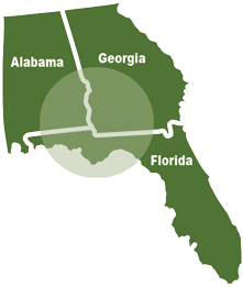 Map of the Wiregrass Region