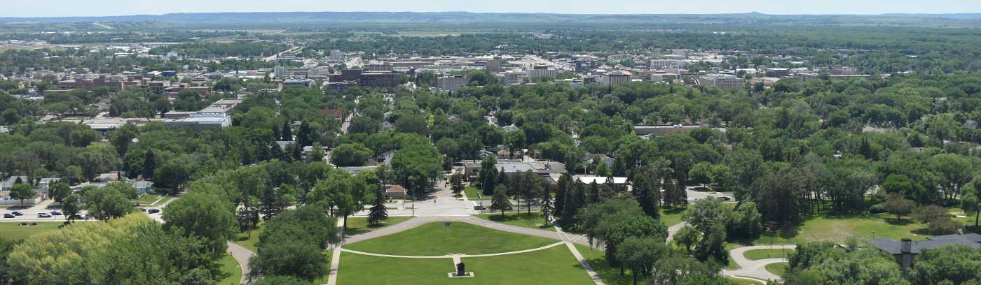aerial view of community and large lawn