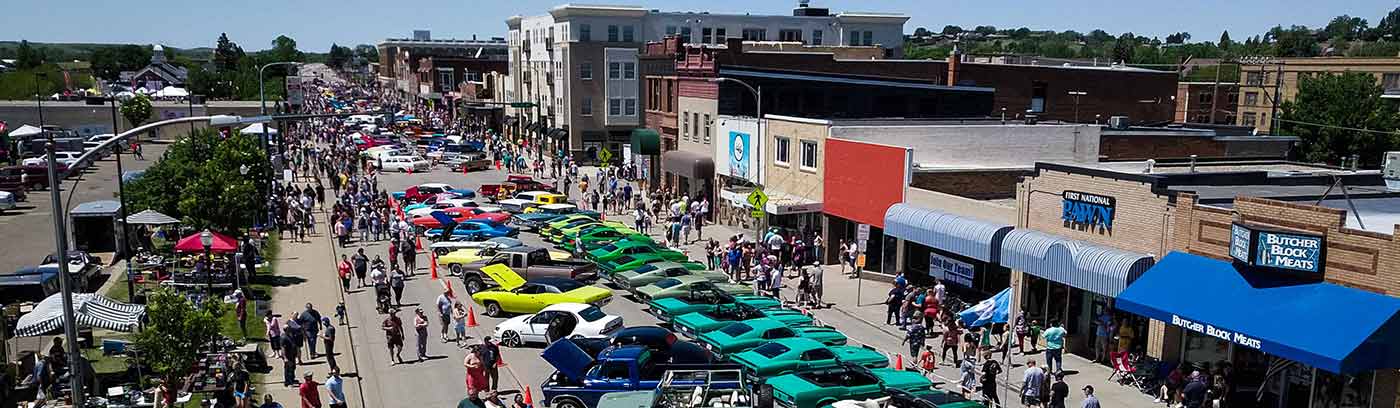 downtown colorful car show