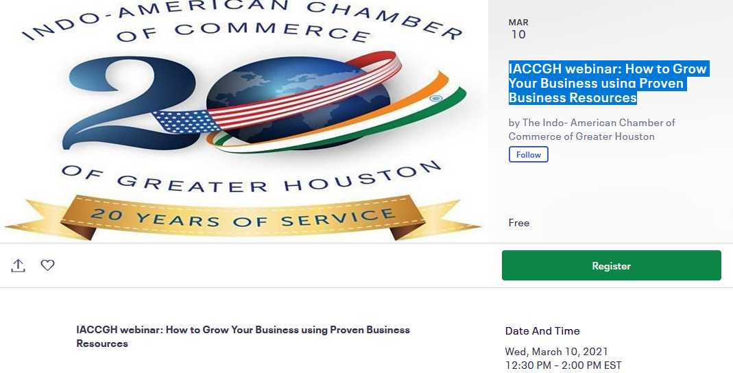 IACCGH webinar: How to Grow Your Business using Proven Business Resources Photo