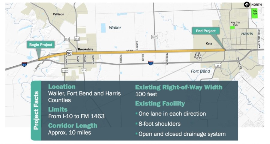 TxDOT proposes plans to expand Hwy. 90 lanes between Katy, Brookshire Main Photo