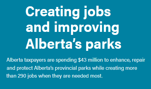 Creating jobs and improving Alberta’s parks Photo